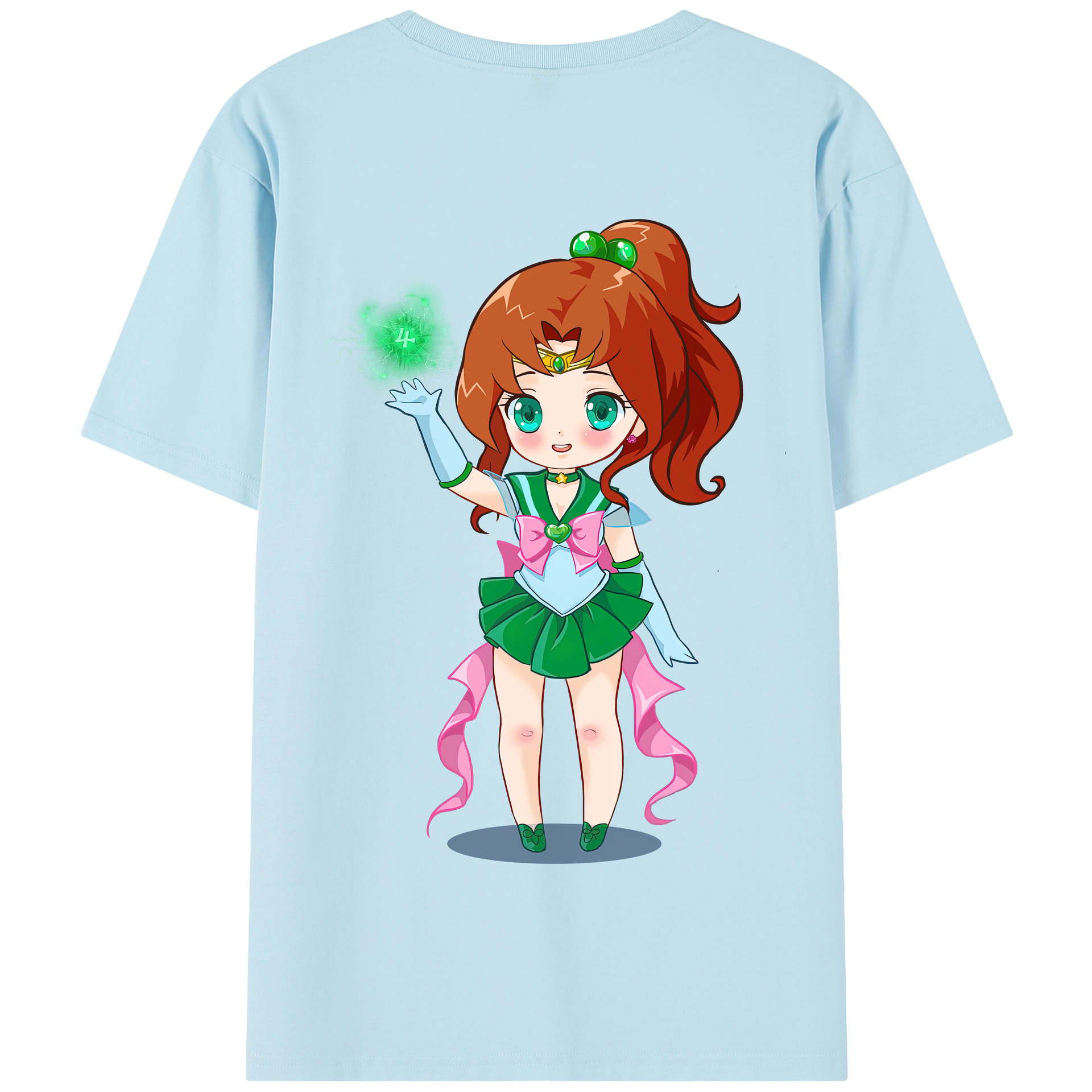 （画像用） 美少女戦士セーラームーン 木野 まこと きの まこと Sailor Moon Kino Makoto （セーラージュピター；Sailor Jupiter） 綿100％半袖Tシャツ（背面プリント）